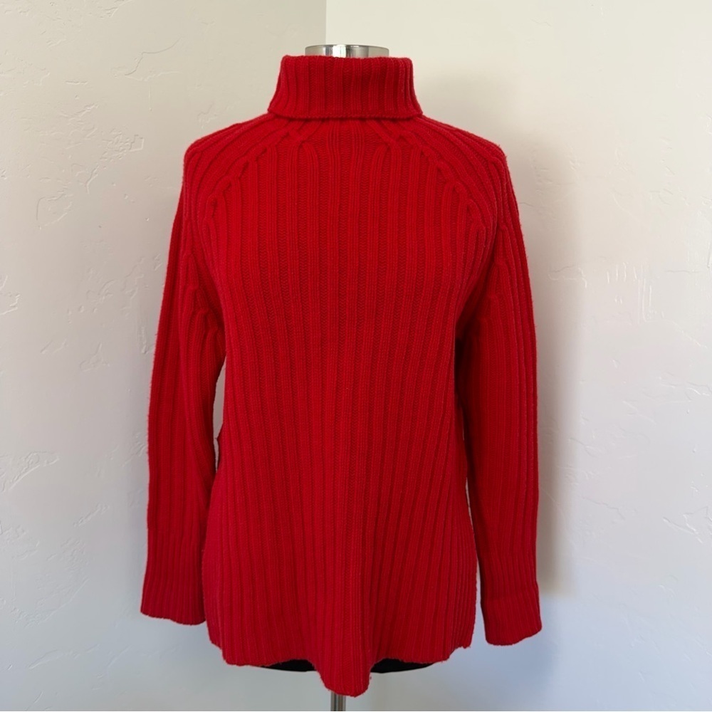 POLO Ralph Lauren Ribbed Knit Red Wool Cashmere Blend Sweater Size XS